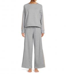 DKNY Dark Grey 2-Piece Sweatshirt & Pants Pajama Set