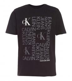 Calvin Klein Boys Black Run On The Logo T-Shirt