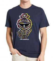 Karl Lagerfeld Navy Blue Colorful Karl Armour T-Shirt