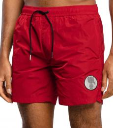 Karl Lagerfeld Red Contrast Details Beach Shorts