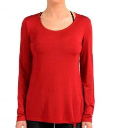 Versace Jeans Couture Red Crewneck Long Sleeve Top
