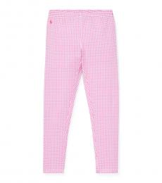 Ralph Lauren Girls Baja Pink Gingham Leggings