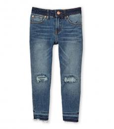 7 For All Mankind Girls Blue Eddy Luxe Vintage Distressed Jeans