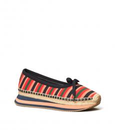 Tory Burch Multicolor Striped Daisy Ballet Flats