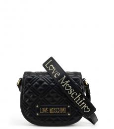 Love Moschino Black Logo Strap Quilted Small Crossbody