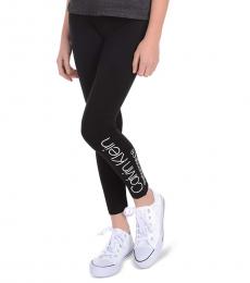 Calvin Klein Girls Black Logo Leggings