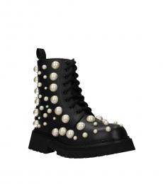 Moschino Black All Over Pearl Boots