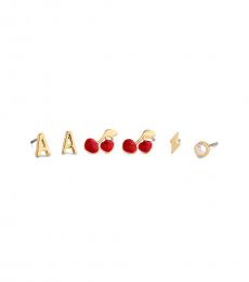 Coach Golden A Initial Earrings Set