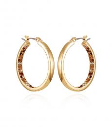 Vince Camuto Golden Inside Out Crystal Pave Hoop Earrings