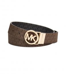 Michael Kors Chocolate Black-Gold Reversible Belt