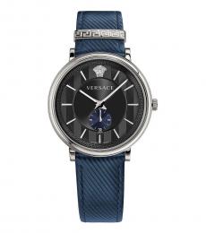 Versace Dark Blue V-Circle Watch