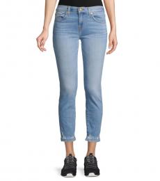 7 For All Mankind Light Blue Roxanne Distressed Ankle Jeans