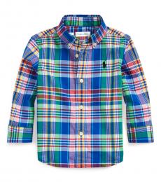 Ralph Lauren Baby Boys Royal Blue Stretch Poplin Shirt