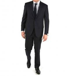 Gray Pinstriped Side Vents Drop  2-Button Mantua Suit