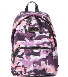 Purple Camo Print Large Backpack