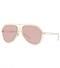 Dolce & Gabbana Pink Gold Aviator Sunglasses