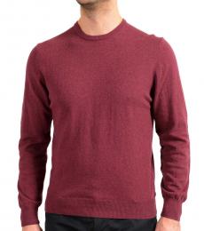 Balmain Maroon Wool Cashmere Pullover Sweater