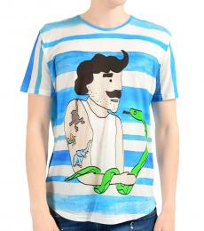 Dolce & Gabbana Blue Graphic Short Sleeve Tee