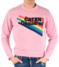 Dsquared2 Light Pink Printed Dan Fit Sweatshirt