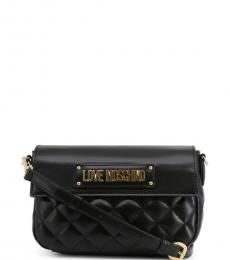 Love Moschino Black Flap Logo Small Crossbody