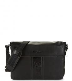 Robert Graham Black Bottas Embossed Large Messenger Bag