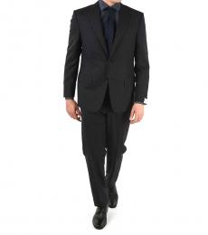Corneliani Gray Chalk Stripe Side Vents Drop  2-Button Mantua Suit