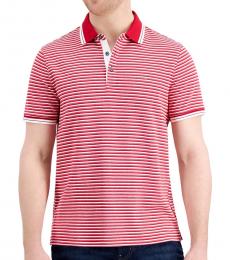 Michael Kors Red Greenwich Modern-Fit Stripe Polo