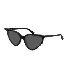 Balenciaga Black Classic Oval Sunglasses