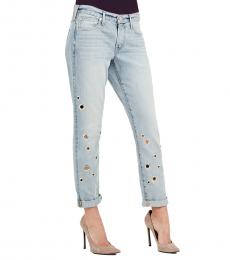 True Religion Cloud Nine Embellished Cameron Grommet Boyfriend Jeans