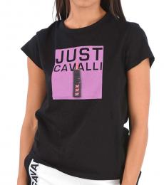 Just Cavalli Black Crew Neck T-Shirt