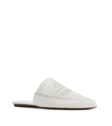 White Leather Mules