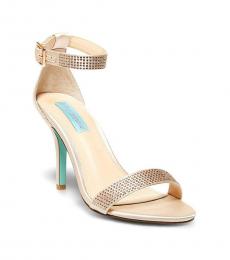 Betsey Johnson Blush Satin Shilo Studded Heels