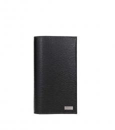 Salvatore Ferragamo Black Logo Plaque Long Wallet