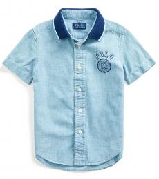 Ralph Lauren Little Boys Blue Polo-Collar Chambray Shirt