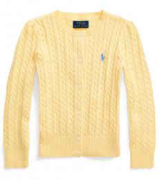Ralph Lauren Little Girls Butter Cream Cable-Knit Cardigan