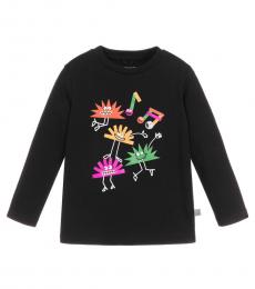 Stella McCartney Little Girls Black Graphic T-Shirt