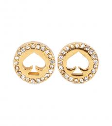 Gold Halo Spade Stud Earrings