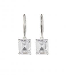 Silver Drop Crystal Earrings
