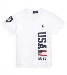 Ralph Lauren Boys White Team USA Jersey T-shirt