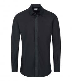 Black Fitted Kent Collar Shirt