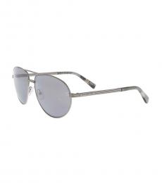 Ermenegildo Zegna Shiny Anthracite Mirror Gray Sunglasses