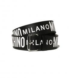 Moschino Black & White Logo Belt