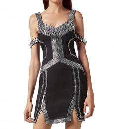 Philipp Plein Black Cold Shoulder Dress