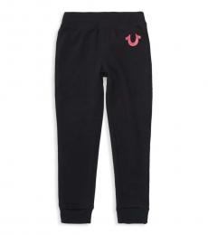 True Religion Little Girls Black Logo Sweatpants