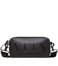 Valentino Garavani Black VLTN leather crossbody bag