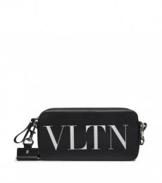 Valentino Garavani Black VLTN Leather Crossbody Bag