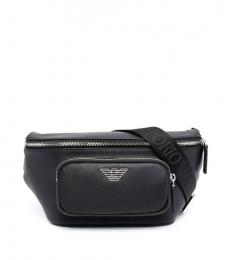 Emporio Armani Black Leather Beltbag