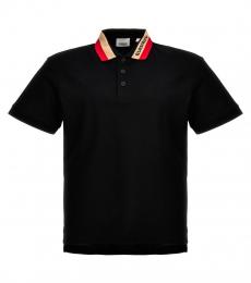 Burberry Black Jacquard Logo Polo