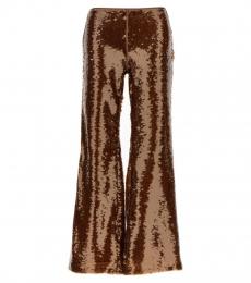 Alberta Ferretti Dark Brown Sequin Pants