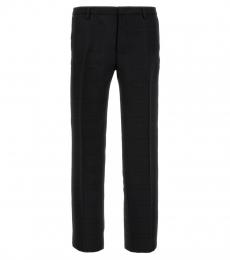 Etro Black Check Wool Trousers